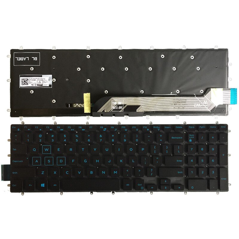 Us Laptop Toetsenbord Voor Dell Inspiron 15-5565 15-5567 15-5568 Gaming 17-5765 17-5767 Toetsenbord Layout Blauw/Wit/Rood Backlit: Blauw