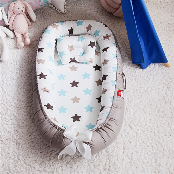 Newborn Travel Bed for Outdoor Bed Portable Baby Nest Bed with Pillow CushionInfant Crib Nest: C9