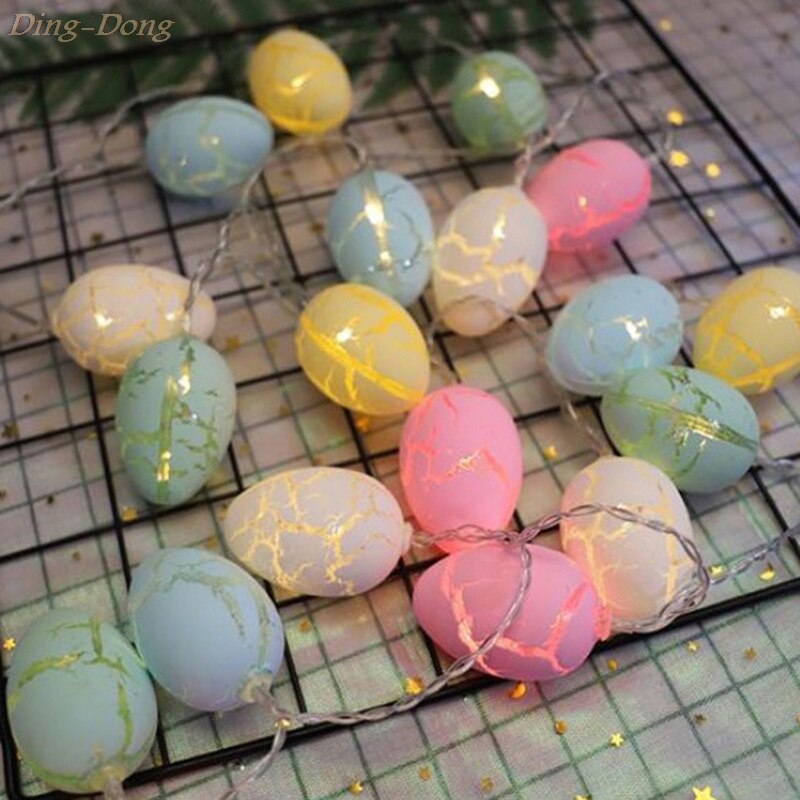 10 LED Lights Easter Party Decor Home Table Centerpiece Easter Eggs Wooden Craft