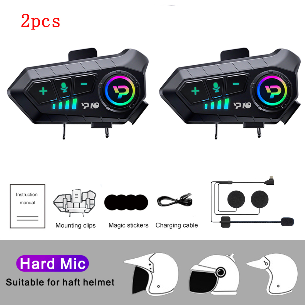 1/2 stücke Bluetooth 5,3 Motorrad Helm Headset drahtlose Freis prec heinrich tung Kit wasserdichte Musik-Player Kommunikator Lautsprecher: WHITE