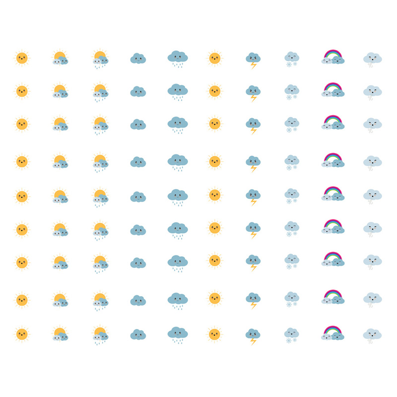 1 piezas tiempo de lluvia, sol, nube coreano precortado decoración pegatinas organizador de escritorio de la escuela suministros accesorios de oficina: PK071