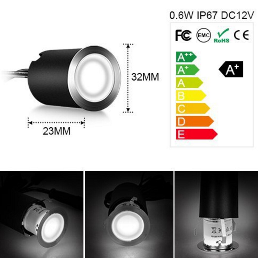 LED Deck Lights Waterproof Solar Powered Deck Light Set Recessed Underground Lamp Warm White 3000K Natural White 4000K Spotlight: Natural White / 8pcs