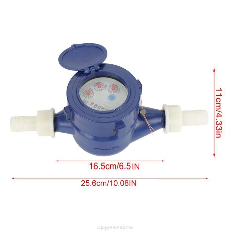 Water Meter Water Flow Meter 15mm 1/2 inch Cold Water Meter Compatible with Garden &amp; Home use Wet Measuring MR25 22