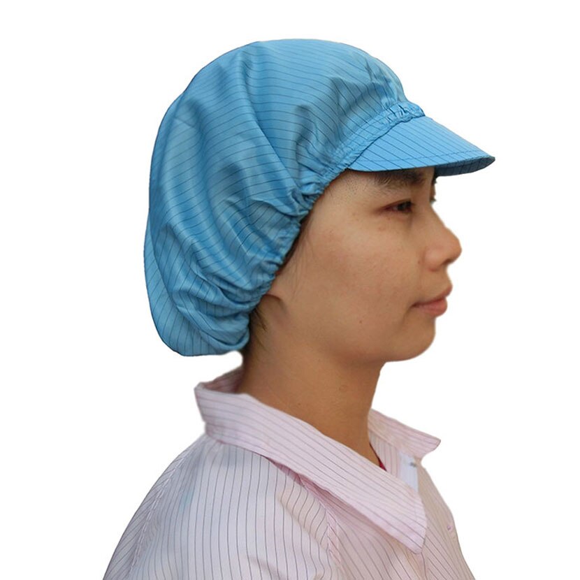 Factory Outlet Anti-Static Safety Cleanroom Hats Dustproof ESD Mens Clean Room Protective Electronics Factory Work Cap: Blue