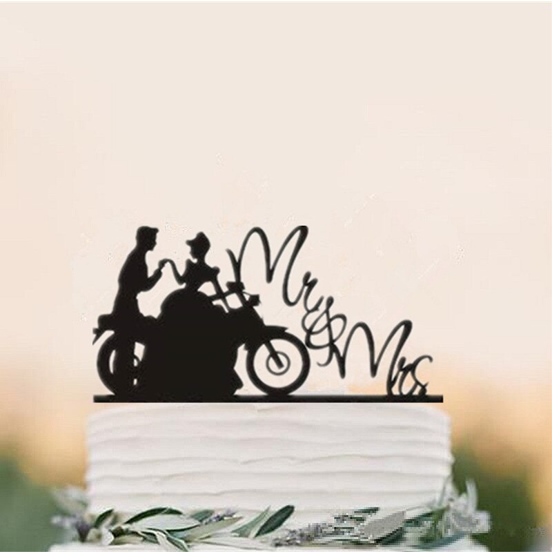 gemischt Lustige Stil Motorrad Paar Hochzeit Kuchen Deckel Acryl Braut Und Bräutigam Kuchen Deckel Herr & Frau Fahrrad Kuchen Deckel: Stil 10