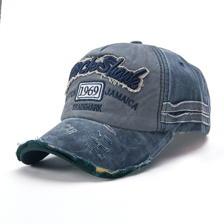 Gorras de béisbol rasgadas para hombre, gorros de sol a la , 1969