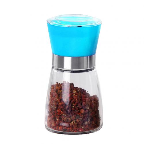 Draagbare Keuken Zout Pepermolen Grinder Fles Kruiden Jar Houder Container Zout Pepermolen Grinder Fles Kruiden Jar Ho: Blauw