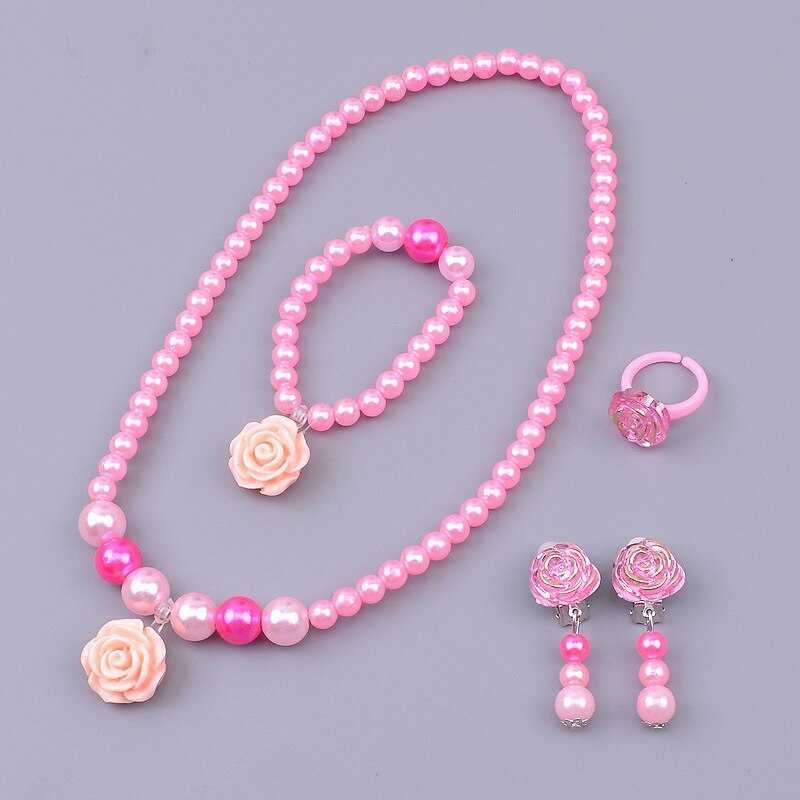 Prinsesse perler halskæde armbånd barn børn smykker til piger baby tilbehør collier choker cosplay legetøj til piger