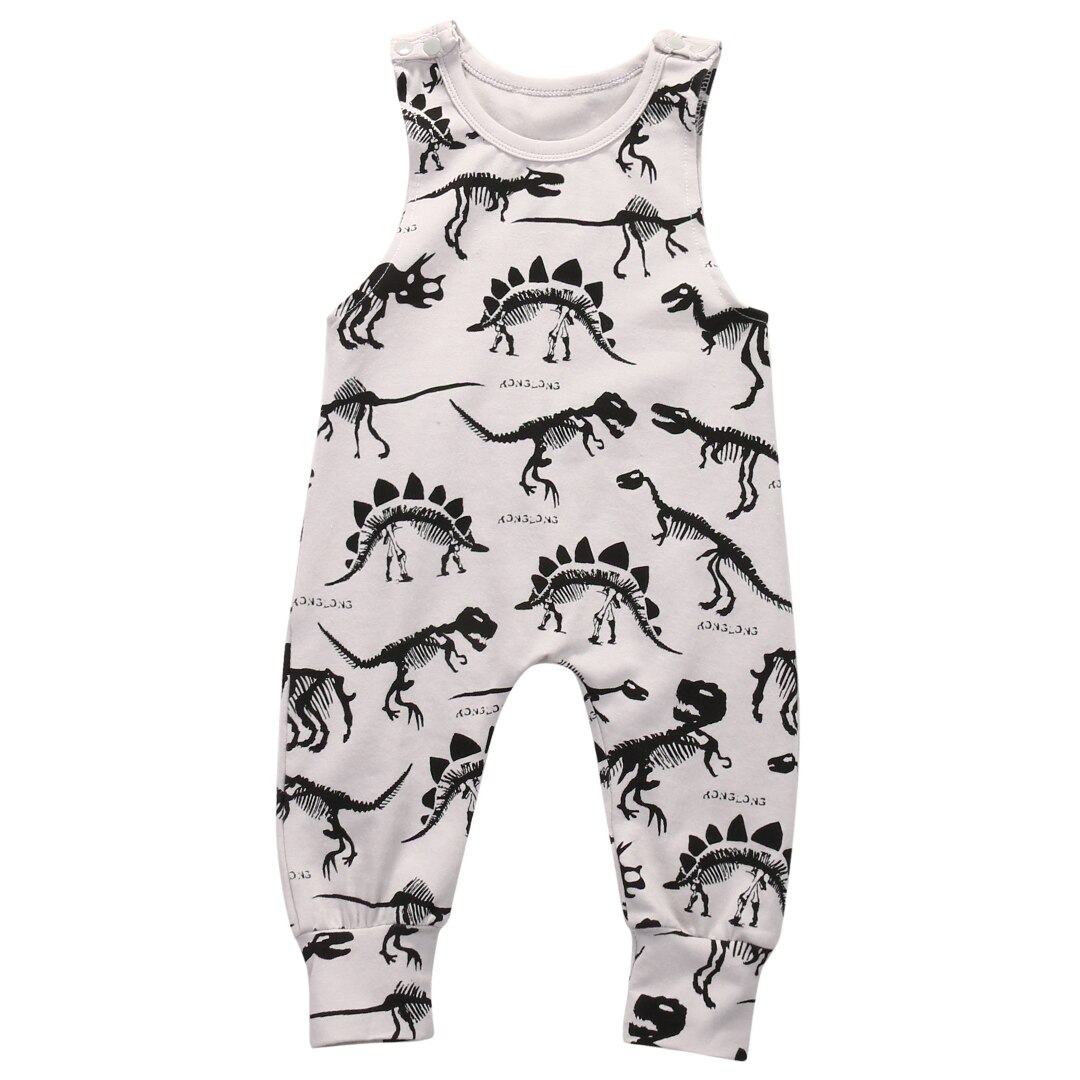 Sleeveless Dinosaurs Print Baby Rompers For Boy,Kids Cotton Jumpsuits Summer