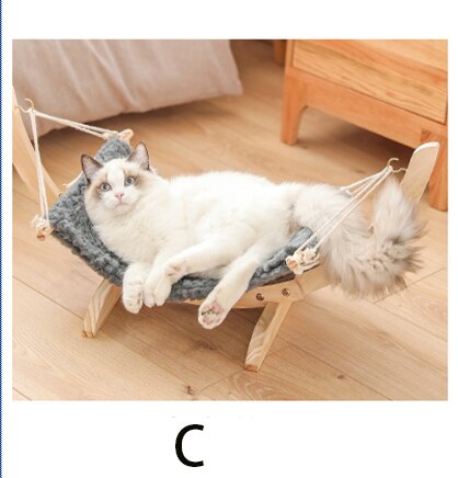 Warme houten fleece kattenhuis, bed, hangmat, schommelbed, kattenspeelgoed, huisdiermeubel: C