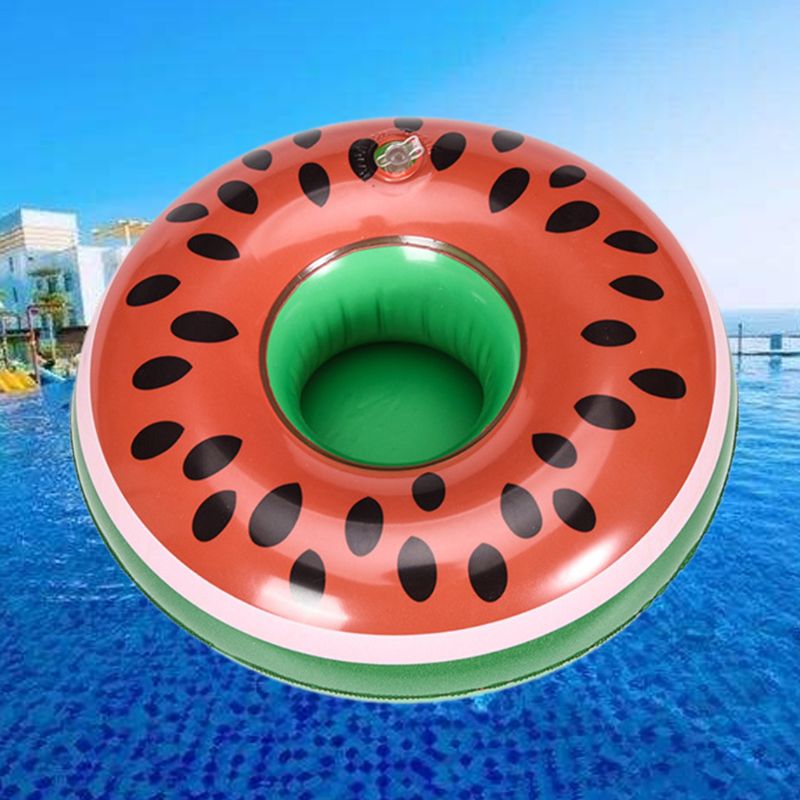 Waterpark Kinderen Speelgoed Watermeloen Bekerhouder Coaster Drijvende Opblaasbare Drink Fles Case