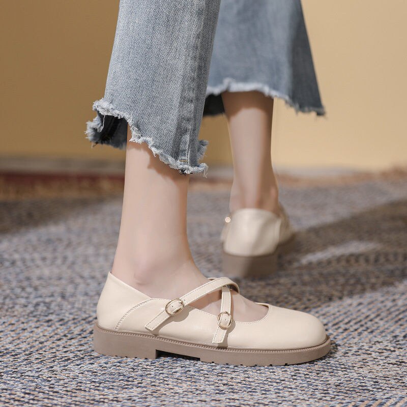 Damenschuhe aus pu-leder mit runder #39 , schlichter retro-stil, schwarz, süß und cool, Pumps, Maria janes, runder absatz