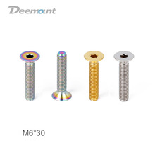 Deemount 2 pezzi M6 bulloni in titanio 30mm per cuffia per bicicletta attacco manubrio tappo superiore viti Ti MTB BMX fissaggio bici