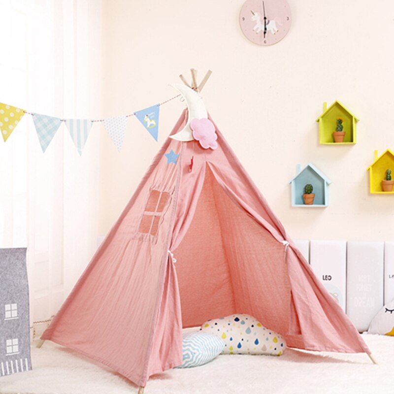 Portable 1.6M Kids Tent Play House For Children Tents Cabana Tipi Infantil Baby Kids Play Teepee Wigwam Castle Carpet Mats Toy