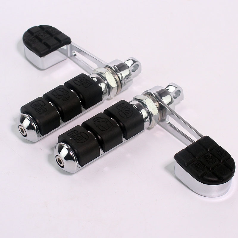Cherk Chrome crâne Anti-Vibe repose-pieds monture mâle repose-talon pour Harley Davidson DYNA FXDF FAT BOB FXDC FXDX Sportster XL Softail