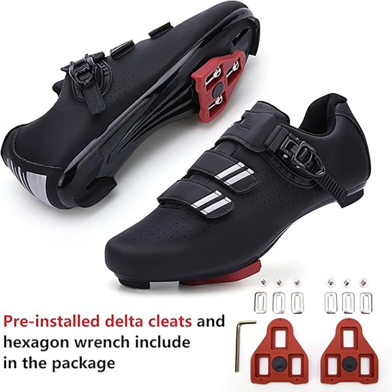 Mens Womens Cycling Shoes Compatible with Pelaton Bike Shoes Road Bike Shoes Riding Bicycle Pre-Installed with Delta Cleats
