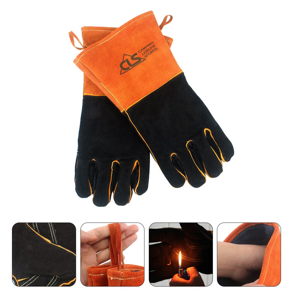 1 Paar Duurzaam Stevige Hittebestendige Handschoenen Bbq Handschoenen Beschermende Handschoenen Voor Camping