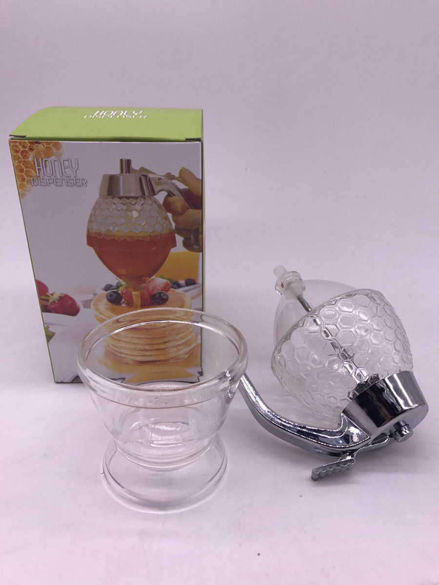 Dispensador de mel acrílico transparente, suporte de jarro de xarope para cozinha, 200ml em estoque