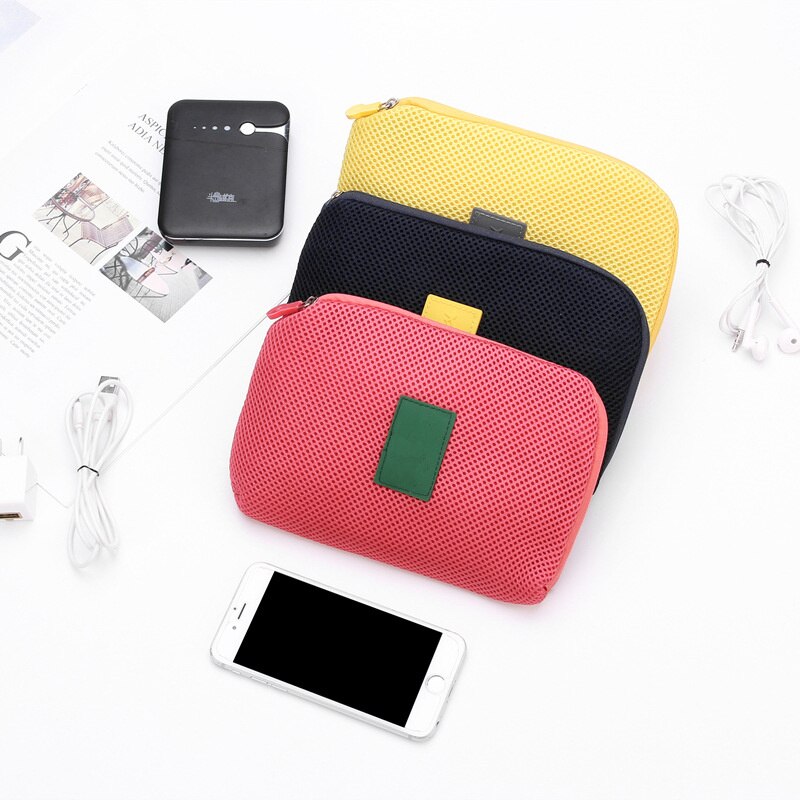 PURDORED 1 Pc Portable Solid Digital Storage Bag Travel Mini Earphone Cable USB Bag Earphone Devices Organizer Storage Wrap