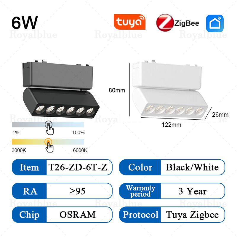 Smart Tuya Zigbee Ultra Dunne Magnetische Track Licht Flexibele DC48V Systeem Zwart Wit Slanke Plafond Ingebed Opbouw Thuis: Donker Geel / Beige