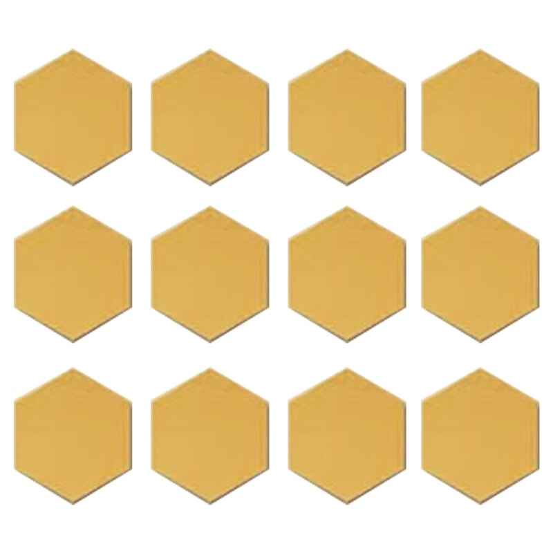 12pcs/set Hexagonal Bathroom Mirror Wall Sticker DIY Removable Decorative Mirror 11UA: GD-200x230x115mm