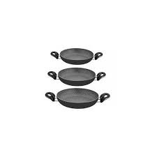 Cem Steen Koekenpan Non-stick Pan Set Van 3 Met Deksels 18 Cm 20 Cm 22 Cm Ei Pannen met Handvatten