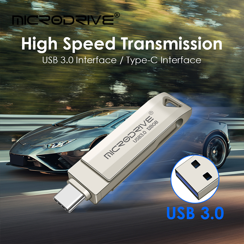 2 in 1 OTG USB-C Flash Pen Drive Metal Memory Stick Usb 3.0 flash Disk 64GB 128GB 256G USB3.0 Dual C Pendrive