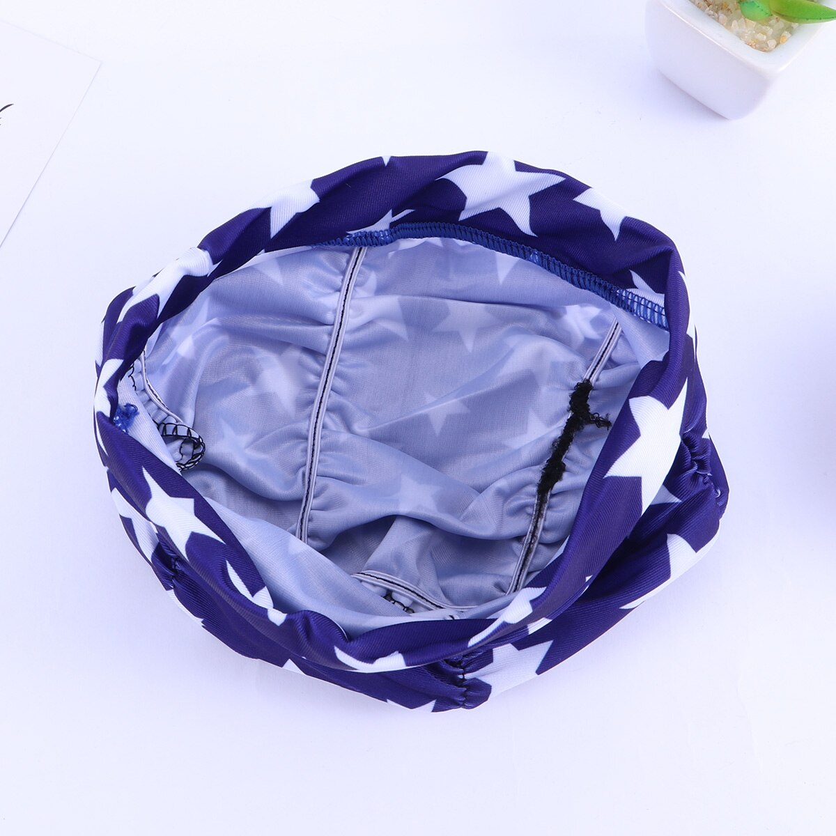 1pc elastische geplooide oorbeschermers met bloemenprint, badmuts, badmuts voor dames