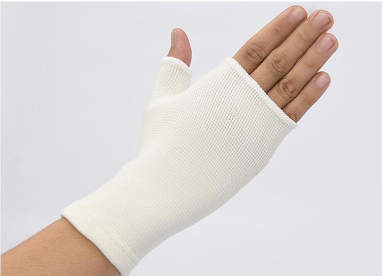 1 Paar Unisex Palm Pols Hand Ondersteuning Handschoenen Outdoor Sport Elastische Brace Mouwen Sport Bandage Handschoen Bescherming: WHITE