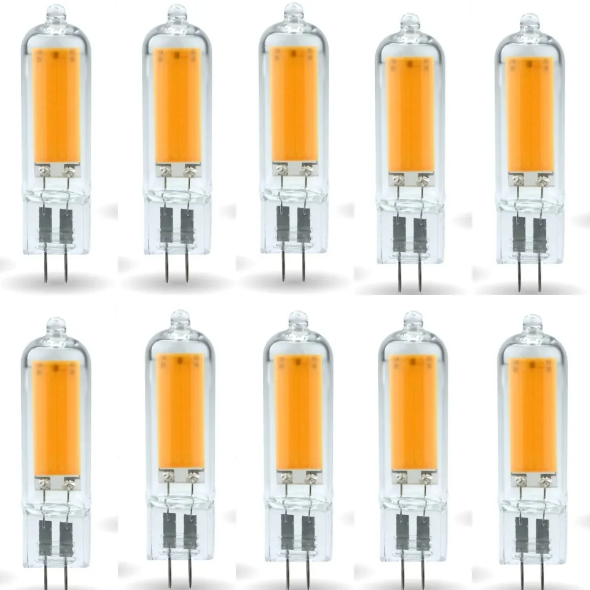 10Pcs Dimmable COB AC/DC12 220V 110V G4 LED Bulb 7W 9W 12W 15W G4 lamp Replace Traditional of Halogen Bulb for Chandelier: Yellow / changeable / 3w