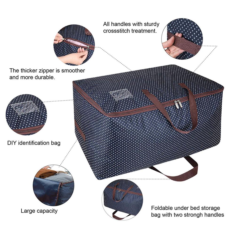 100L/72L Opbergtas, Opvouwbare Grote Capaciteit Kleding Opbergtas Voor Dekbedden Dekens Beddengoed Dekbedden Kleding Truien, 1Pcs