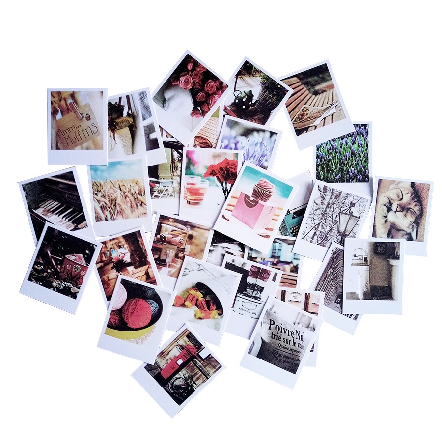60 kuvert +60 ark kort +60 klistermærke / parti vintage fotoserie postkort dekoration lykønskningskort