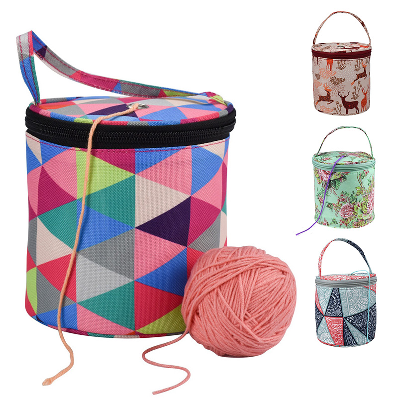 Neue Garn Häkeln Gewinde Lagerung Tasche Runde Gestrickte Wolle Taschen Reise Organizer Lagerung Tasche NäHenne Werkzeuge Zubehör
