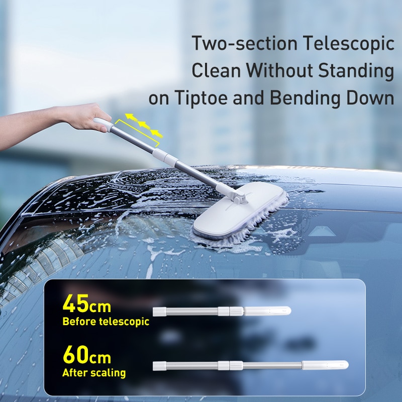 Baseus Car Adjustable Washing Mop Detachable Wash Brush Cleaning Mop For Car Home Cleaning Auto Detailing Brush Tool Accessories