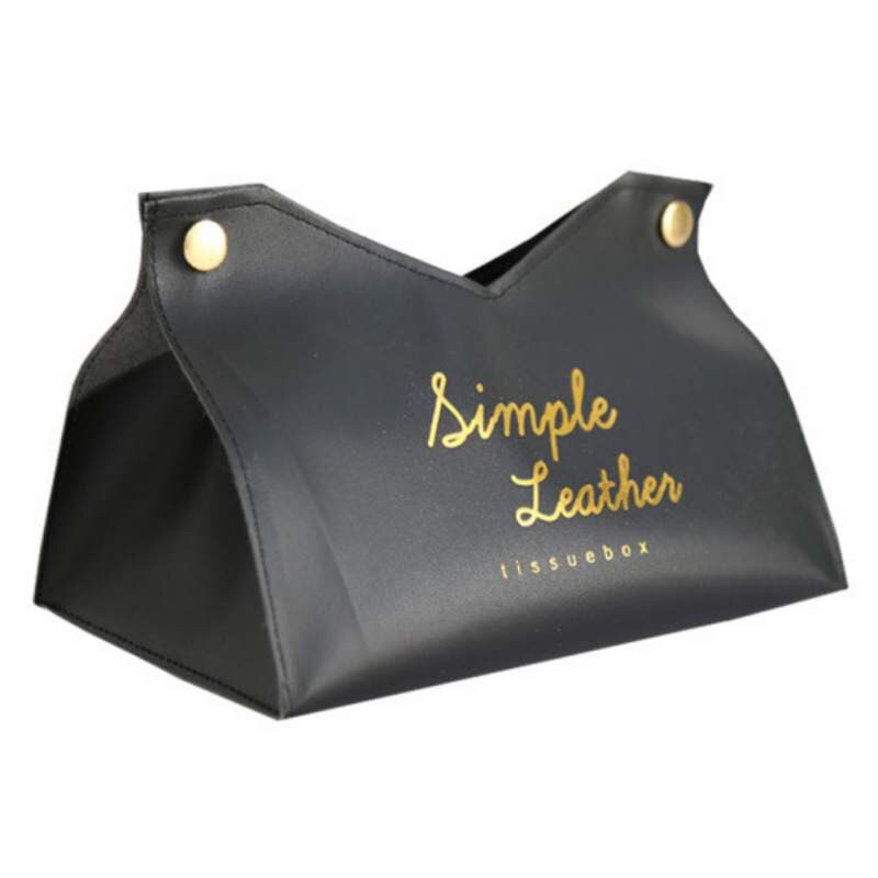 Moderne Toiletpapier Case Lederen Tissue Doos Tissues Houder Kantoor Auto Servet Dispenser Servet Papierrol Toiletpapier Case: BLACK