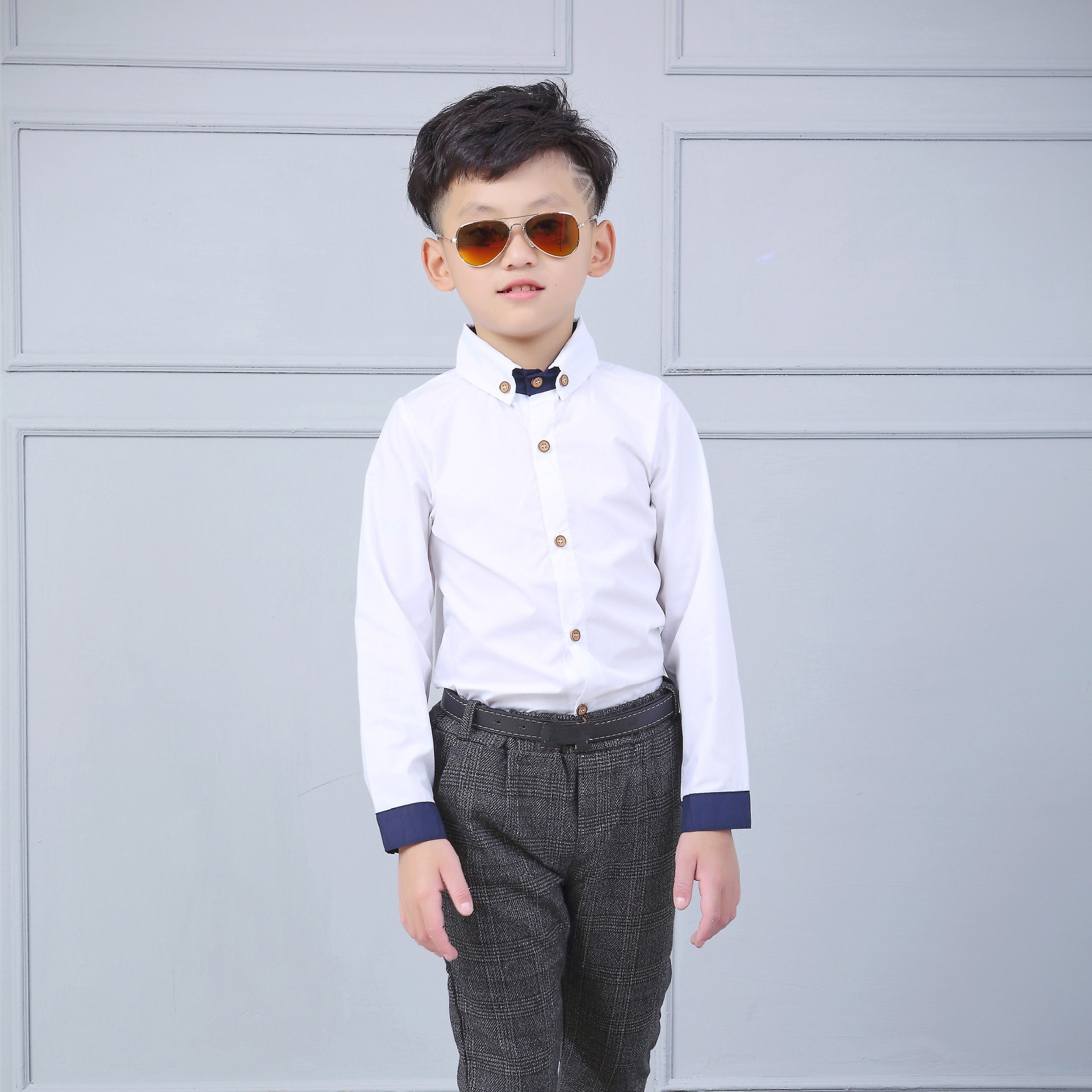 Wedding Dress Flower Kids Boy Blouse & Shirts long sleeve Spring Autumn Children Clothing Baby Boys Party Blouses shirts S24
