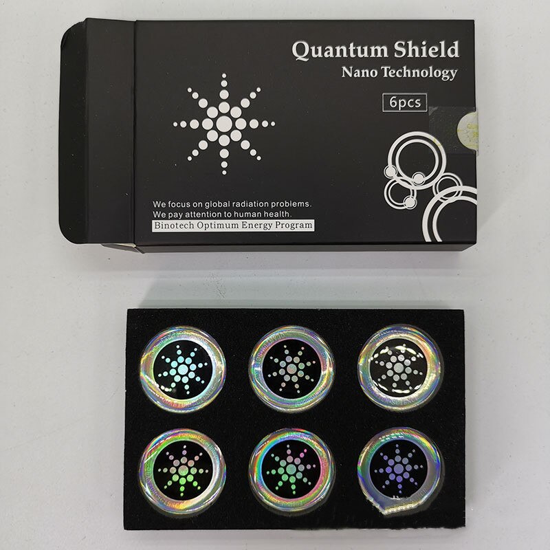 6Pcs/Boxs Ronde Scalaire Quantu M Shield Energie Sticker Met Negatieve Ionen Anti Straling Bescherming Van Emf Fusion telefoon Sticker