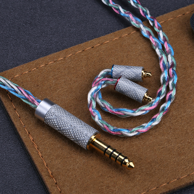 OPENHEART Cable de aleación de cobre y plata de 8 núcleos Multicolor 0,78 2 pines MMCX 3,5/2,5/4,4mm equilibrio auriculares Cable de actualización de auriculares: MULTICOLOR