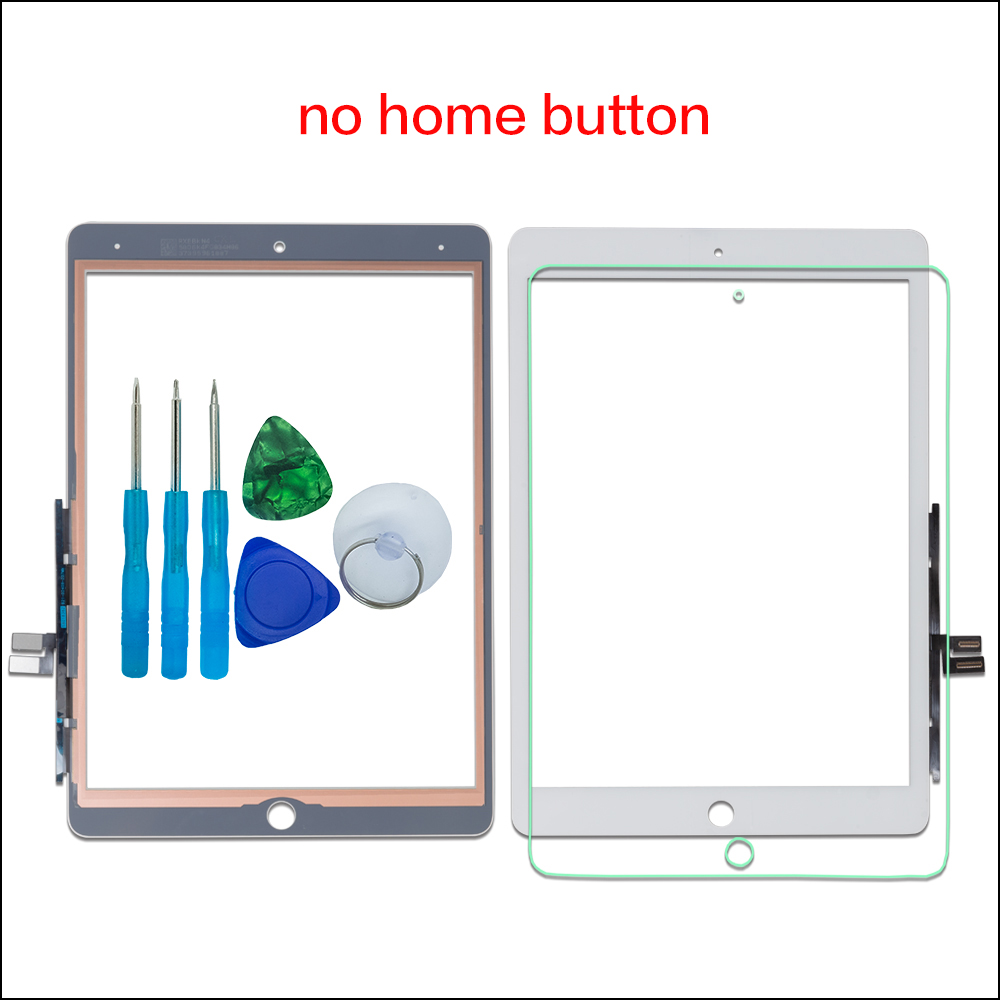 Voor Ipad 9th 10.2 &quot Touch Screen Digitizer Glas A2602 A2603 A2604 A2605 Met Lijm, tool Kit + Gehard Glas: white no home