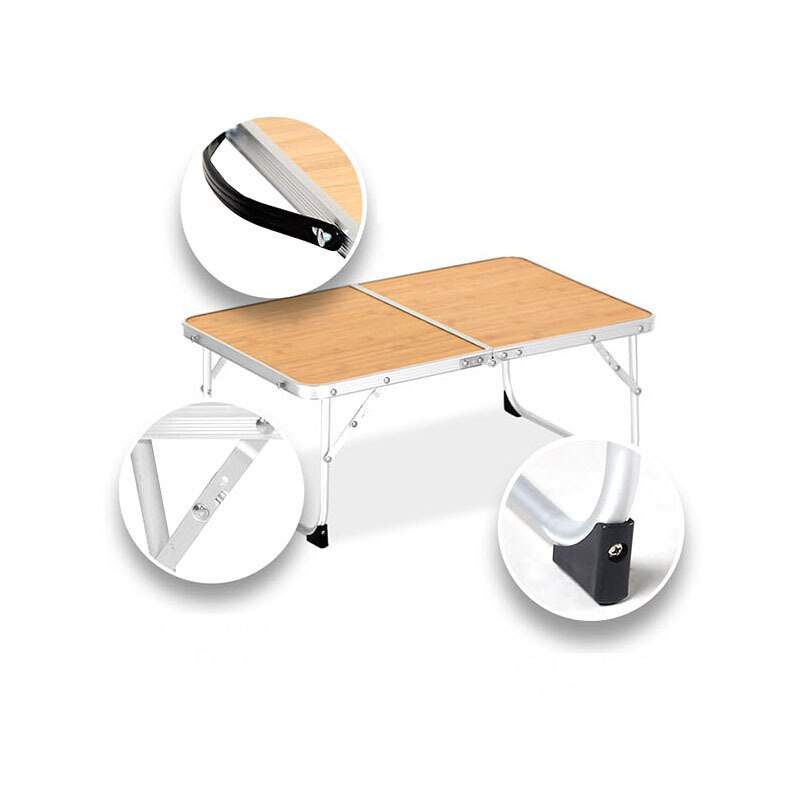 Bærbart udendørs bord aluminiumslegering udendørs foldemøbelsæt camping  l 25x w 60x h 40cm picnicbord holdbart bordskrivebord