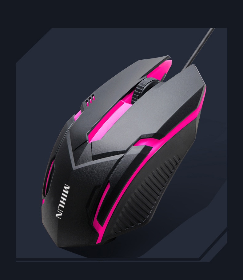 Business office mouse wired luminous laptop mouse colorful glare gaming office mouse for PC laptop