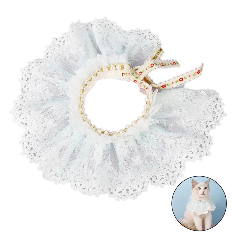 Pet Supplies Cat Collar With Bell Lace Collar Cat Lace Bandana Pet Supplies Cat Accessories Collar Small Dog Chihuahua: Blue