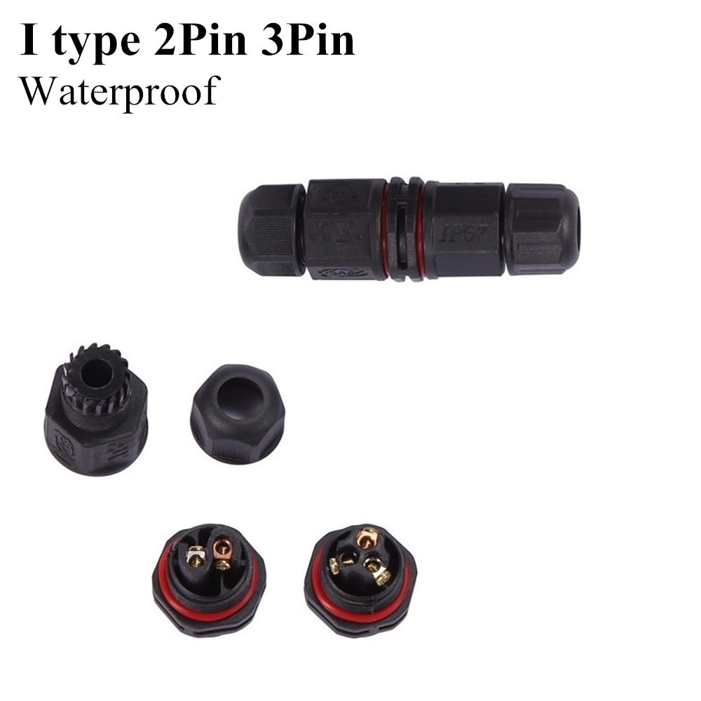 IP68 Waterdichte Connector 2 Pin 3 Pin Elektrische Terminal Adapter Wire Connector Schroef en Solderen Pin connector voor LED Licht