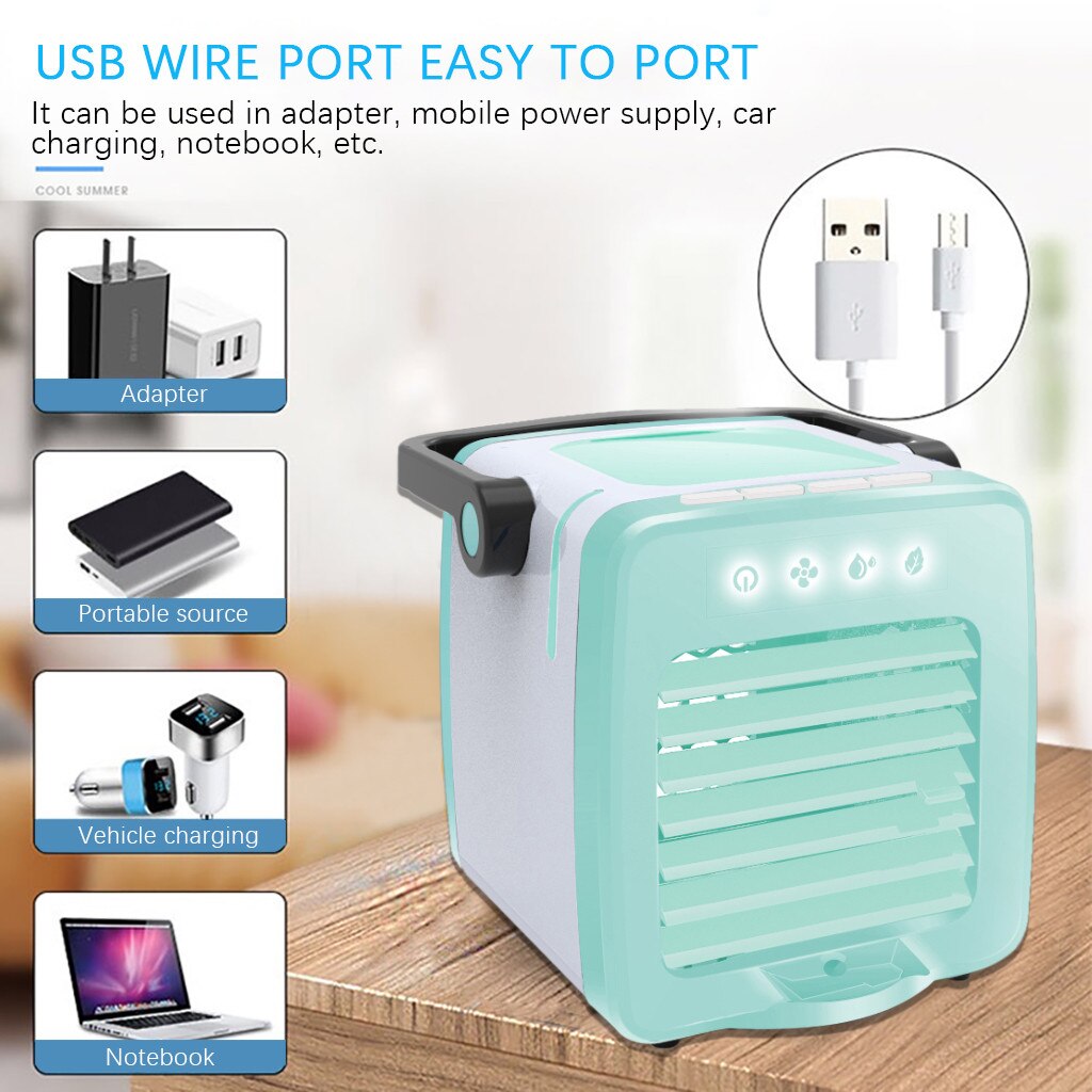 Mini Portable Air Conditioner USB Charging Portable Multifunction Air Conditioning Fan Home Refrigerator 10ml Water Tank