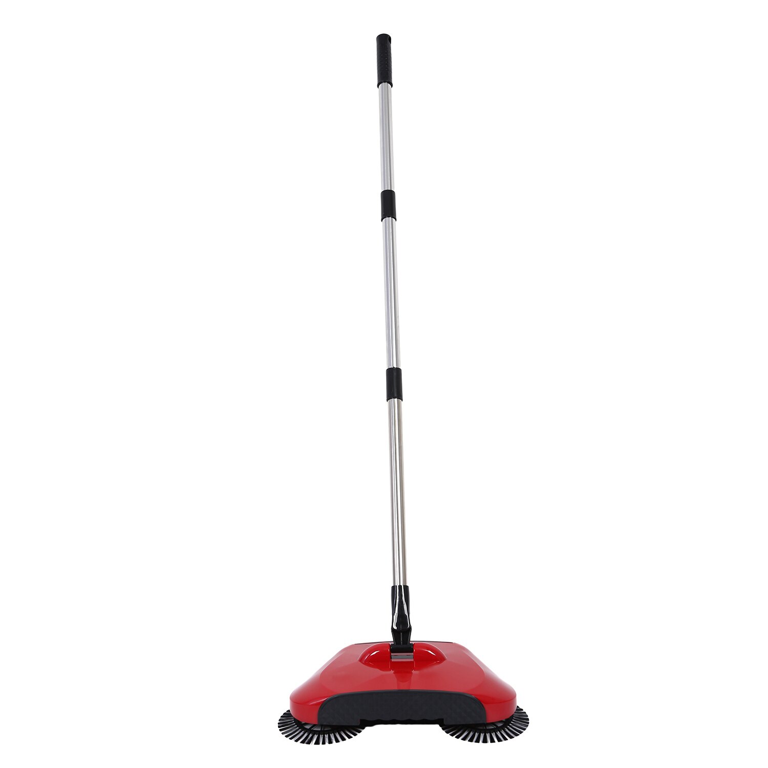 Stainless Steel Sweeping Machine Push Type Hand Push Magic Broom Dustpan Handle Household Cleaning Package Hand Push Sweeper M: Red