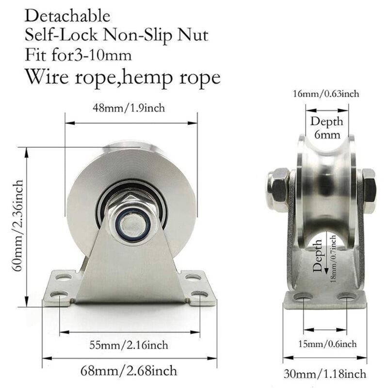 Roller Sliding Track Wheel Durable Steel Sliding Gate Lifting Crane Wire Rope