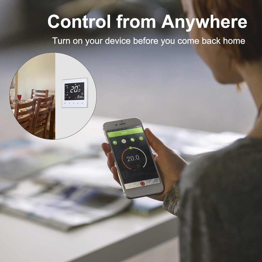 WiFi &amp;Touch screen control Thermostat for Gas Boiler Heating or Water Floor Heating Temperature Controller AC 95-240V BHT2000GB