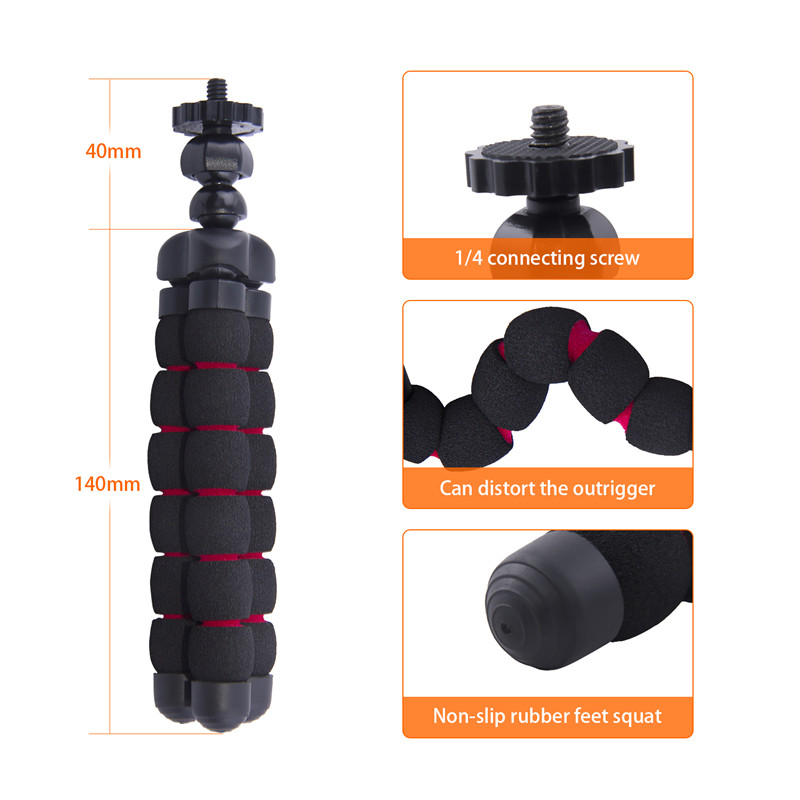 Fosoto Mini Octopus Flexibel Statief Digitale Camera Mobiele Telefoon Draagbare Stand Gorillapod Type Monopod voor Iphone X 7 8