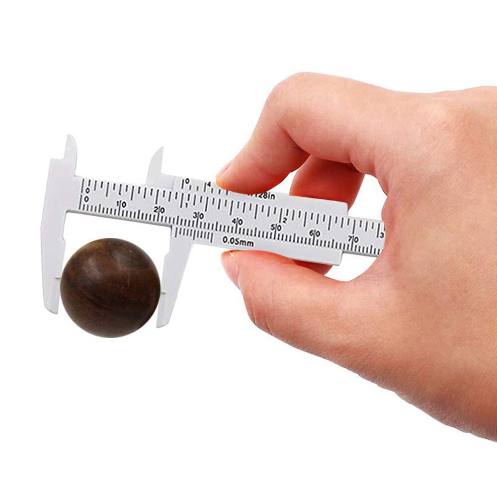 1Pcs 0-80mm Double Rule Scale Plastic Measuring Student Mini Tool Ruler Vernier Caliper: White