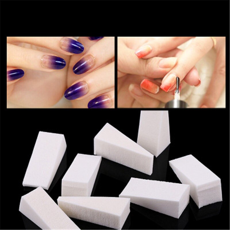 10cps Soft Nail Sponges for Acrylic Makeup Manicure Nail Art Accessory Puff Gradient Tips Woman Salon DIY Nail Buffer Files Tool